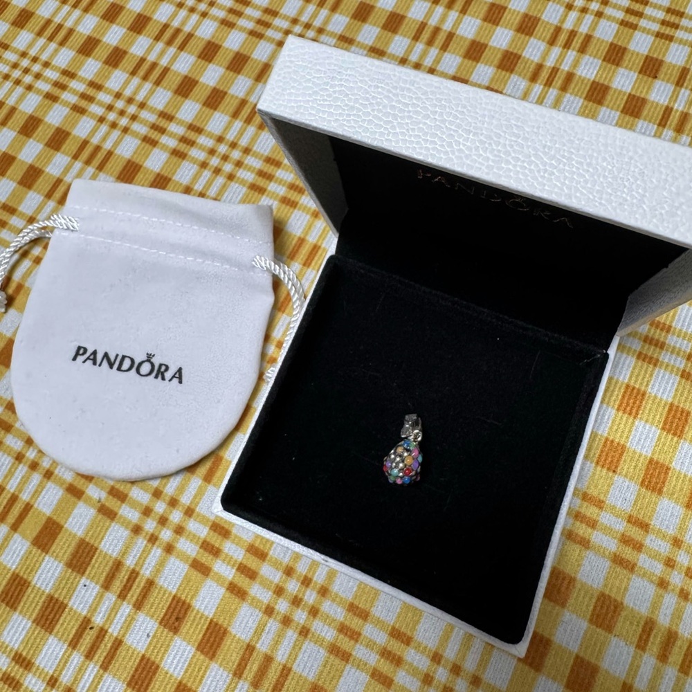 Pandora Silver Heart Ring with Multicolor Gems